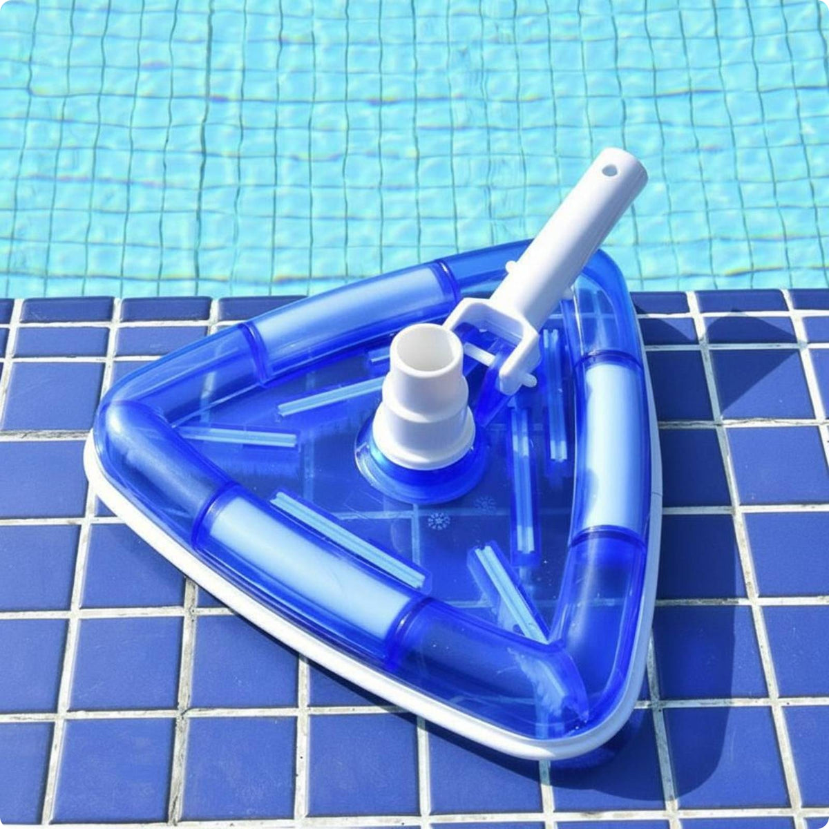 Transparent Triangular Pool Vacuum Head Easy to Install Triangular Vacuum Brush Head for Poolside