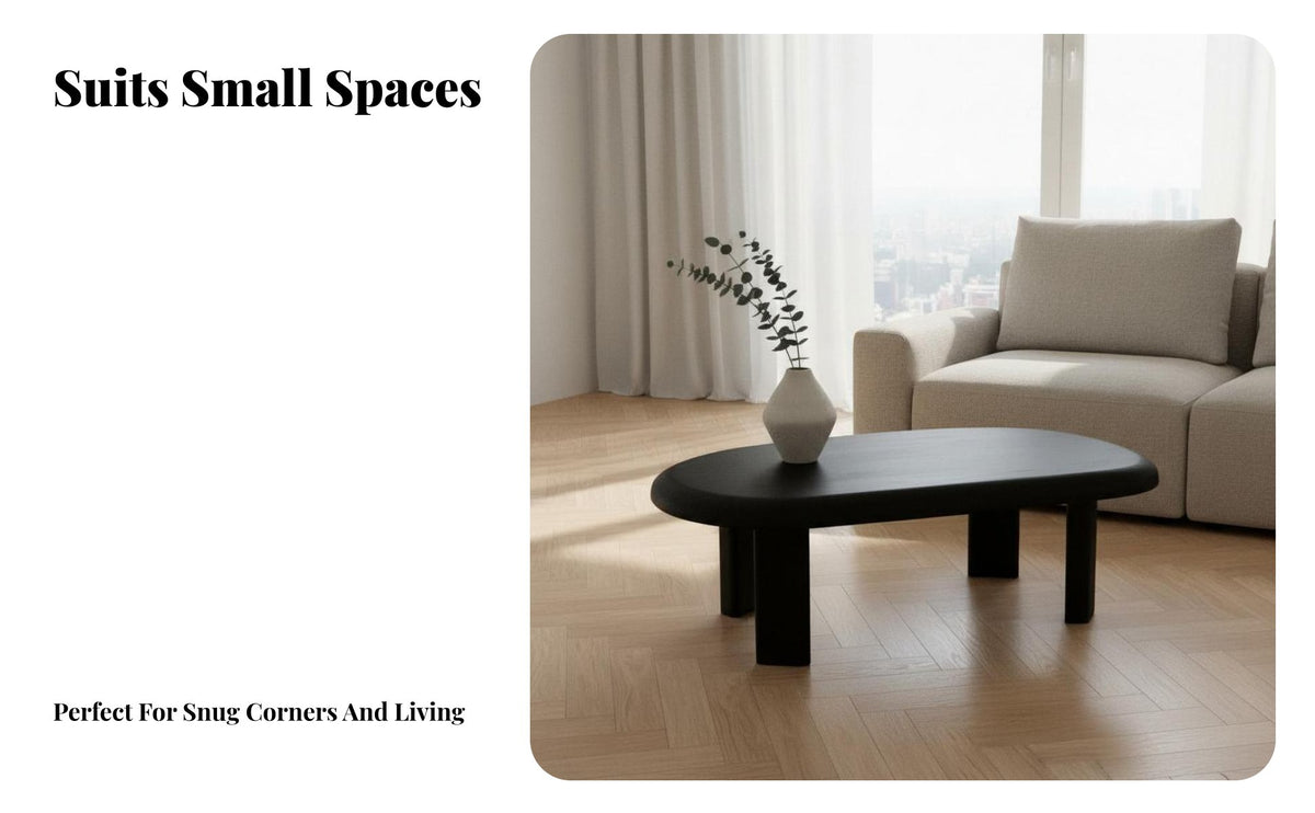 Wabi-Sabi aesthetic Bean-Shaped Coffee Table Rounded Corners Modern Coffee Table Natural Wood Grain Home Furnishing Irregular Shape for Small Apartment Dwellers, Guesthouse Owners, Interior Designers, Lounge Area