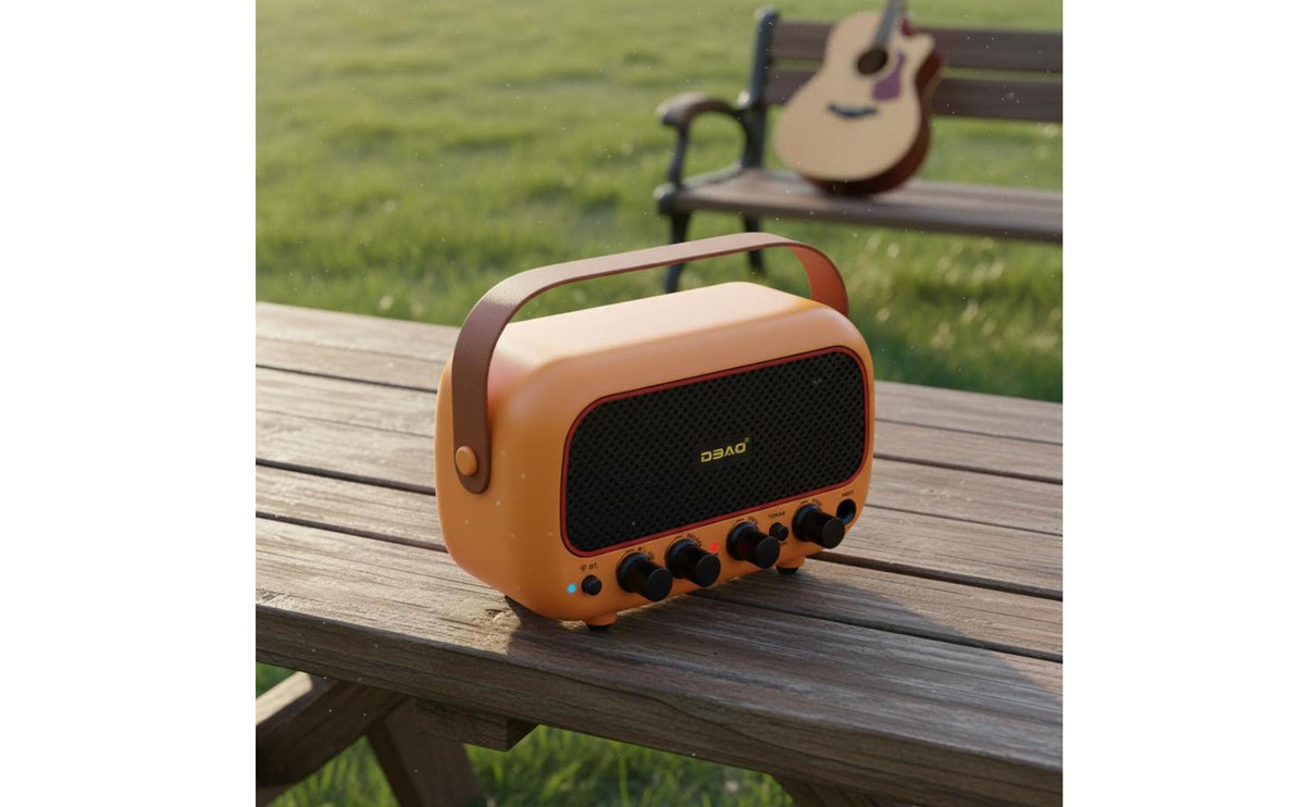 Lightweight Bluetooth Guitar Amp Wood Grain Portable Guitar Amp 5W Music Gear for Musicians