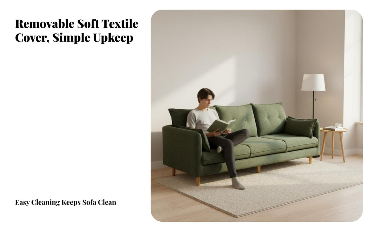 Cream look Upholstered 2-Seater Sofa Minimalist Design Dumpling Sofa Removable and cleansable Cover Small Couch Comfortable for Apartment Dwellers, residents, Young Adults, Bedroom, Studio, Lounge Area, awayice