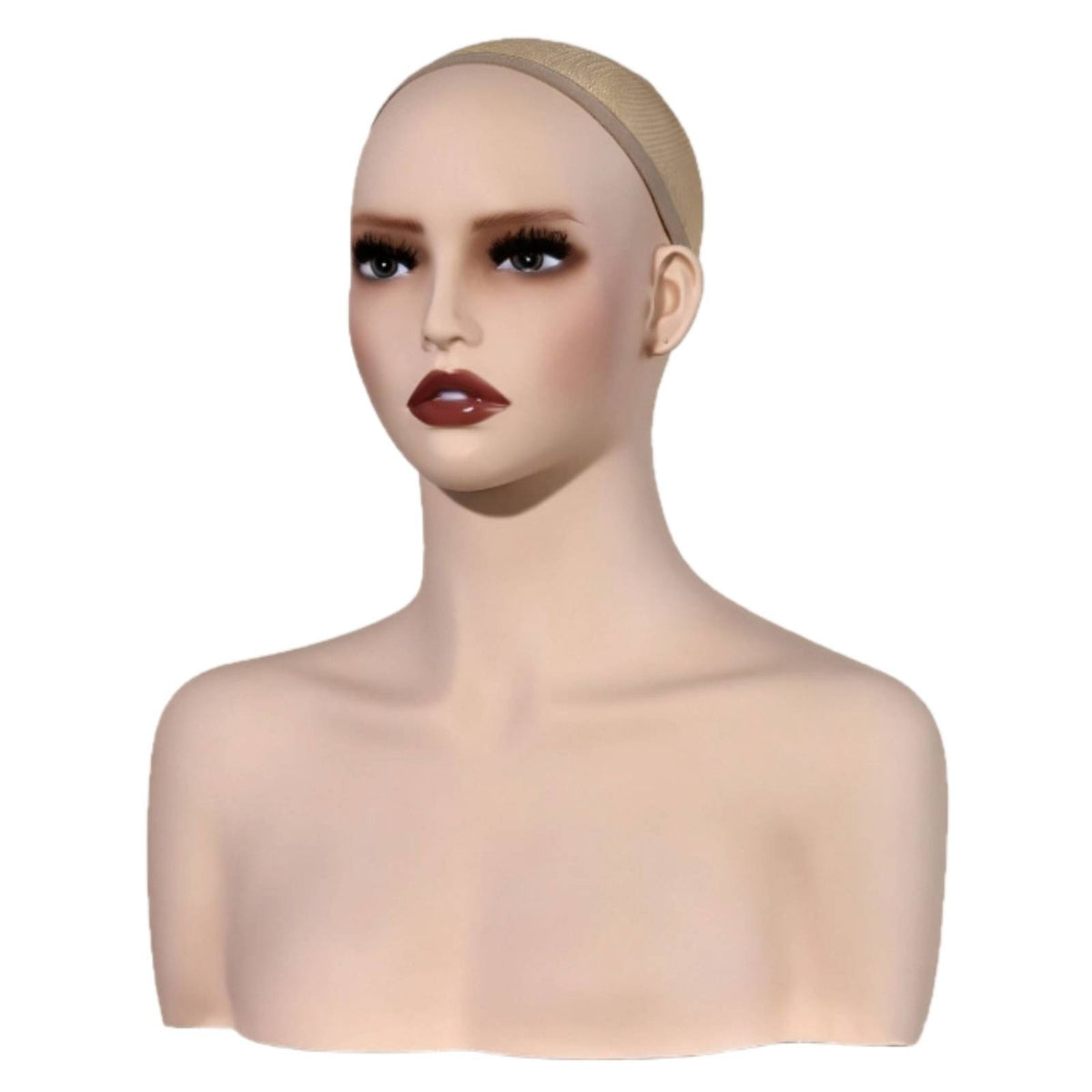 Mannequin Head with Shoulders Solid Hairpiece Display Head Elegant Look Accessory Earrings Necklace Display Bust