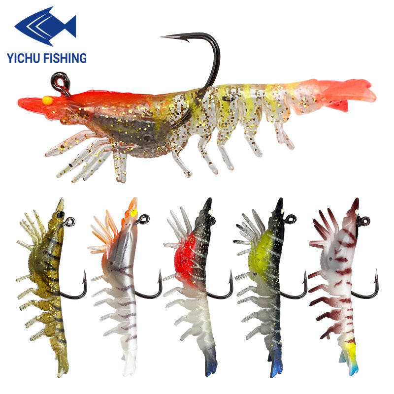 Lure Fishing Soft Bait Shrimp with Lead, Glow in the Dark