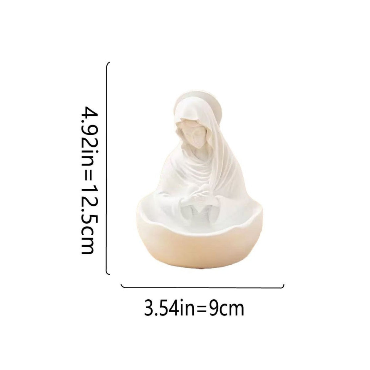 Saint Statue Tray Stone-Like Finish Nordic Resin Jewelry Holder Decorative
