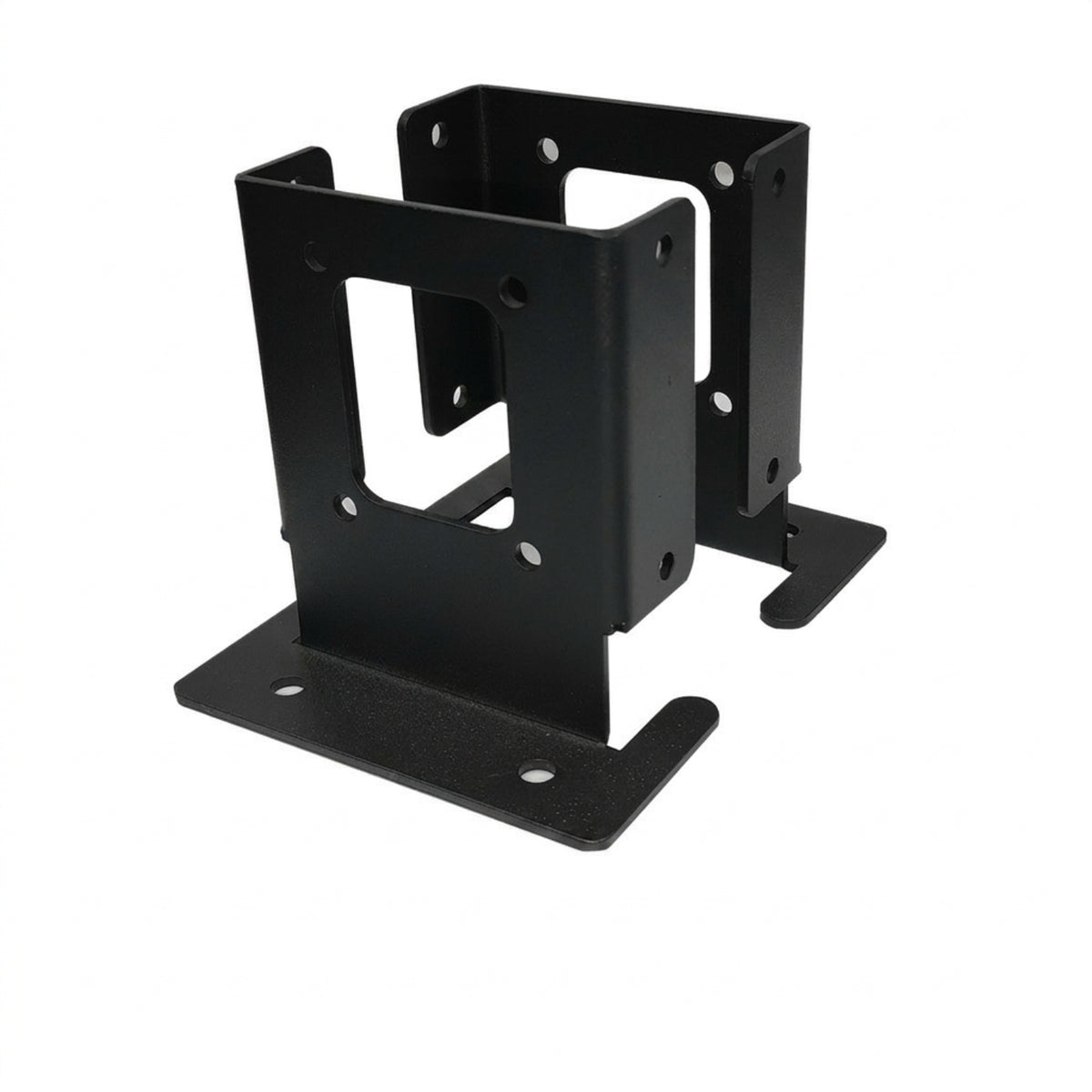 2 Pieces Post Base Bracket Matte Black Post Base with Socket Bolt-on for DIYers