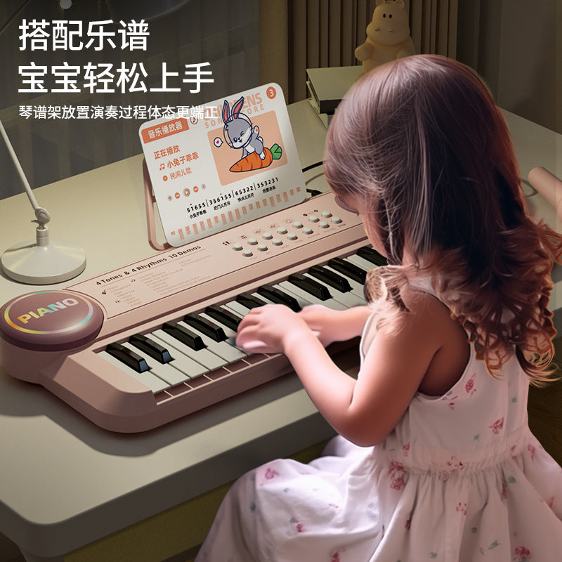 37-Key Electronic Keyboard Piano for Kids with Microphone, Multifunctional Toy