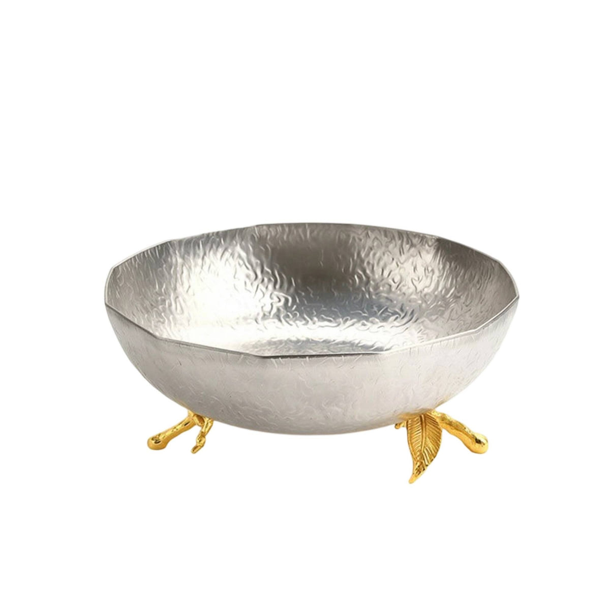 Decorative Metal Bowl with Stand Contemporary Luxury Stainless Steel Bowl Versatile for Home Stylists, Entryway Console, Living Room Decor