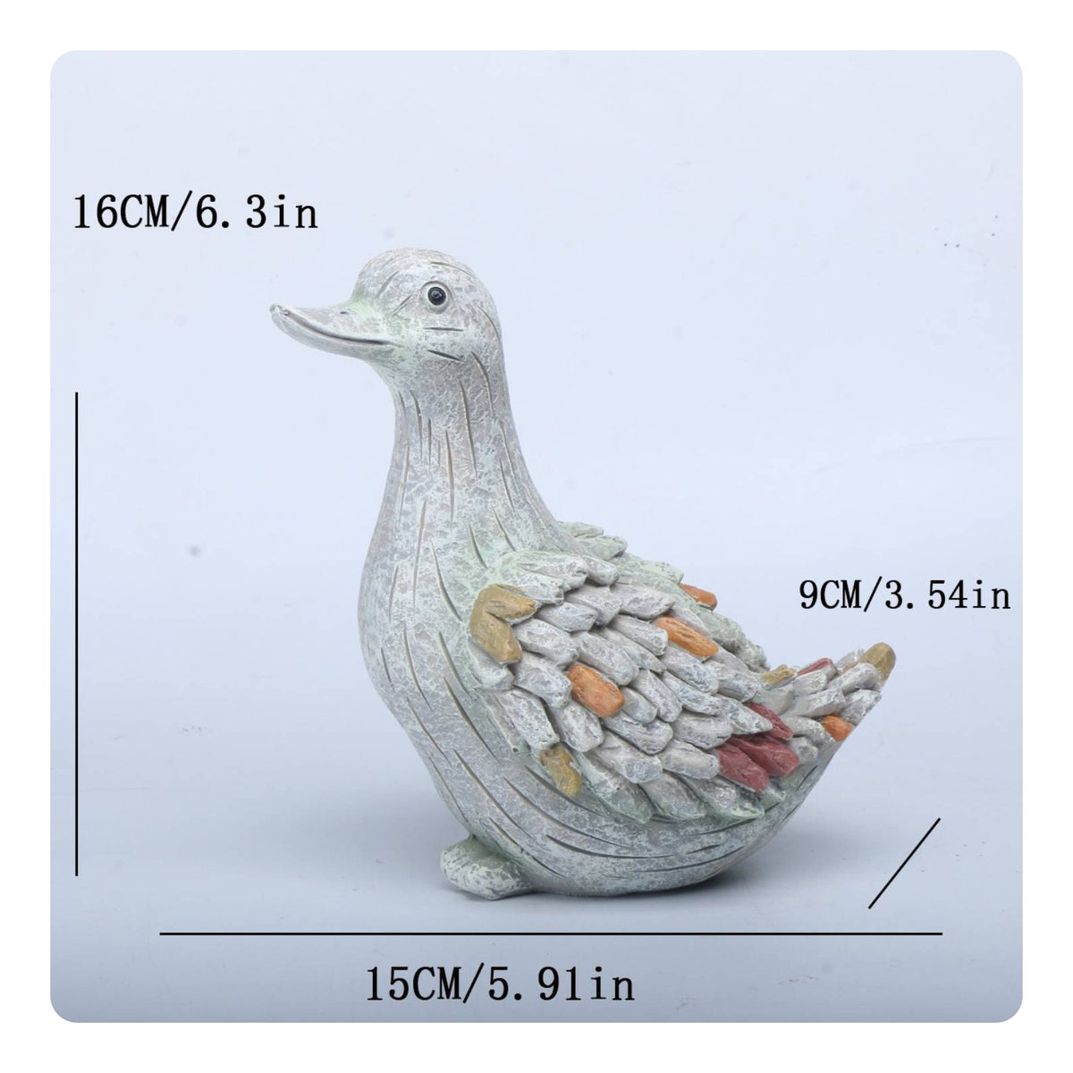 Imitation Stone Duck Ornament Weather-Resistant Pond Duck Sculpture for Yard