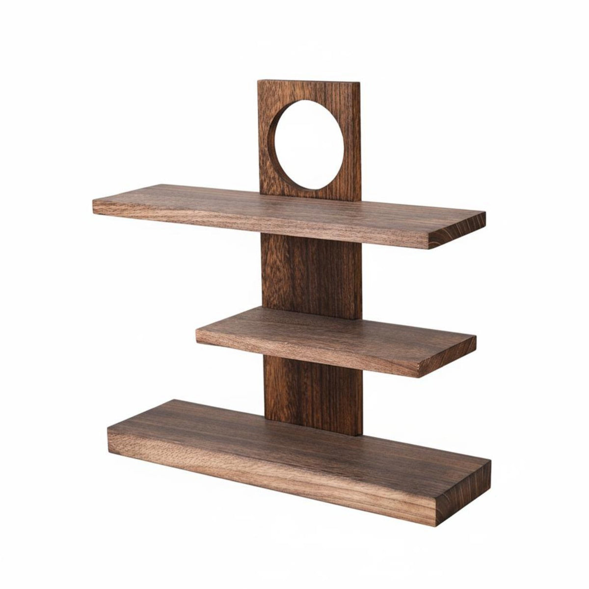 Multi-Tier Tea Set Display Rack Stable Structure Chinese Style Curio Shelf Easy Installation Asymmetrical Desktop Bookshelf for Living Room