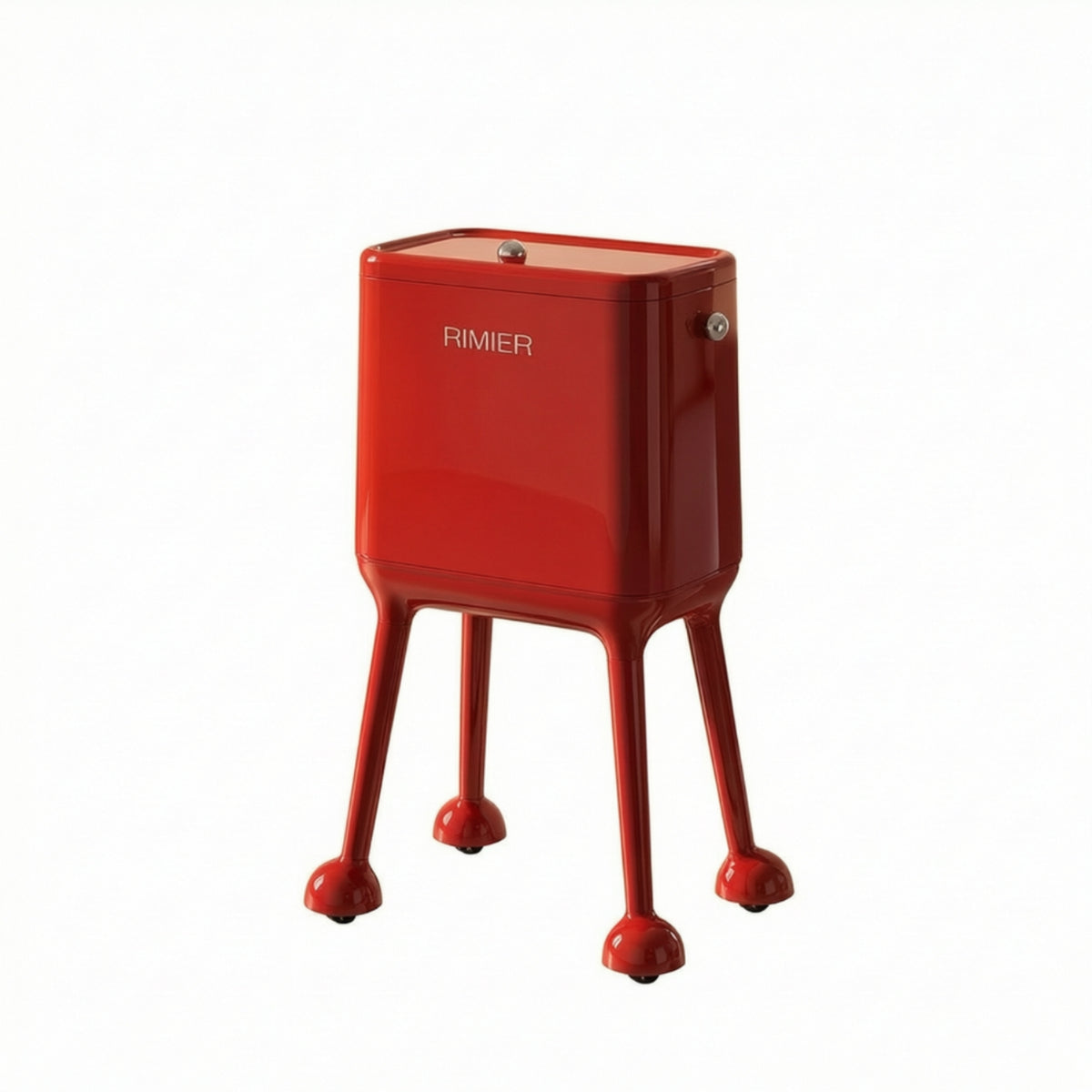 High-Legged Trash Bin with Inner Pail Rectangular Trash Can with Lid Modern Waste Bin with Wheels Sturdy for Kitchen