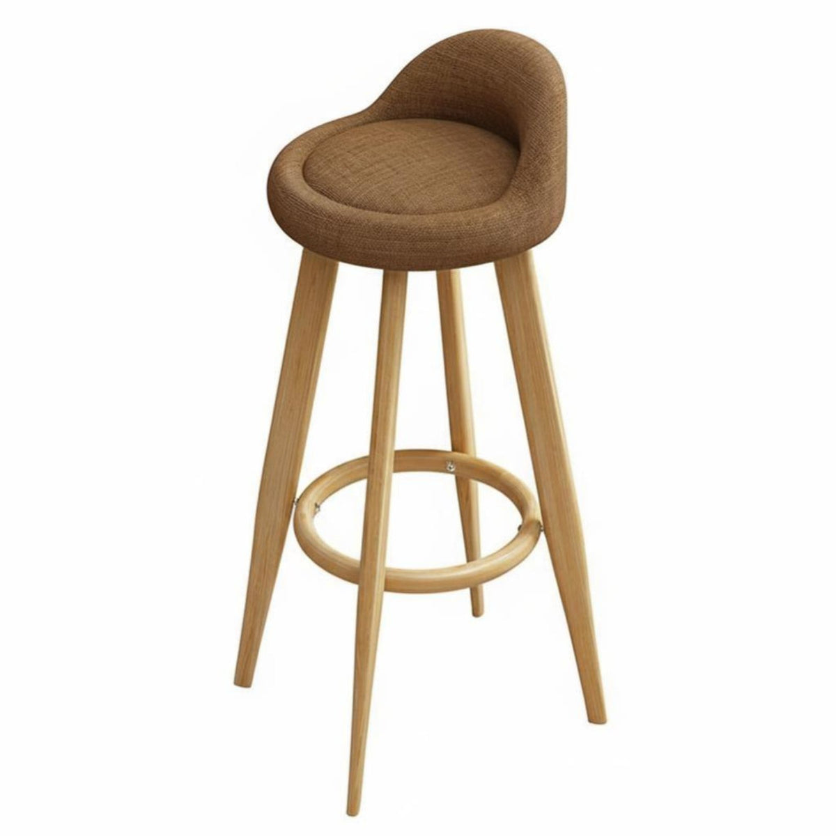 Upholstered Swivel Stool with Backrest Padded Seat Counter Chair for Pub, Adults