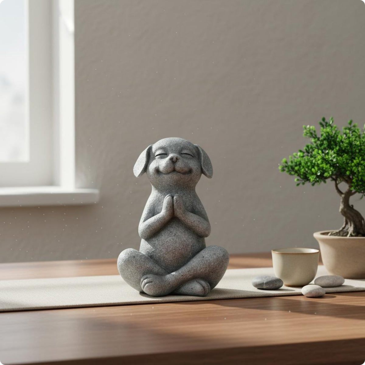 Zen Frog Sculpture Resin Meditation Frog Statue Cute for Garden, Tabletop