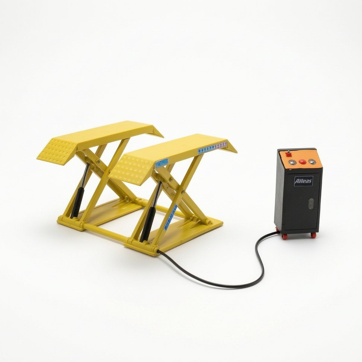 Scissor Lift Model with Control Box Compact Scissor Lift Model Realistic for Diorama