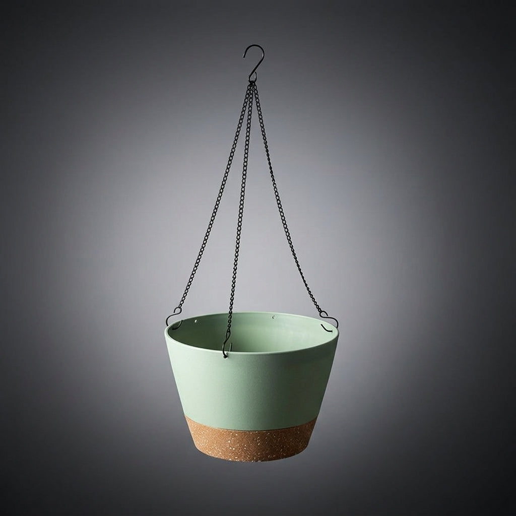 Plant Pots and Hanging Basket for Outdoor Plants, Modern Planter with Drainage Holes and Saucer, Cork Texture Hanging Pot Style for Indoor Use