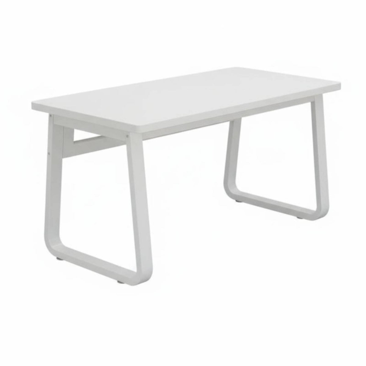 Simple Home Workstation Minimalist Design Rectangular Desk with Metal Legs Multi-Purpose Sturdy Frame for Teenagers, Bedroom