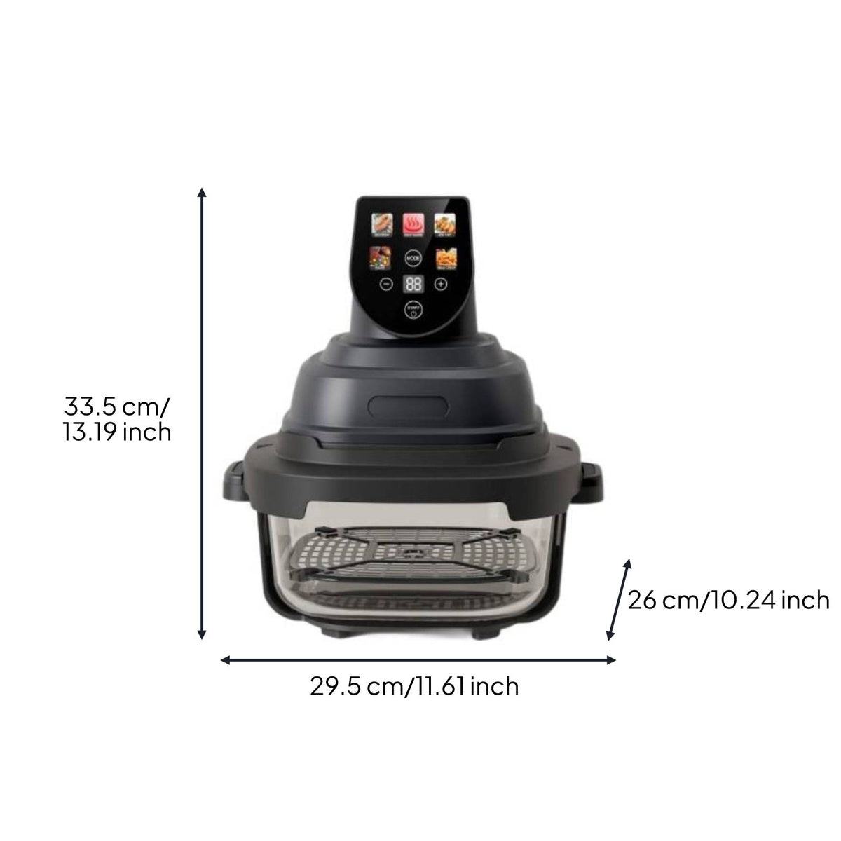 Color Interactive Interactive Panel Air Fryer Easy to Clean Visible Air Fryer Dishwasher Safe Countertop Oven for Kitchen