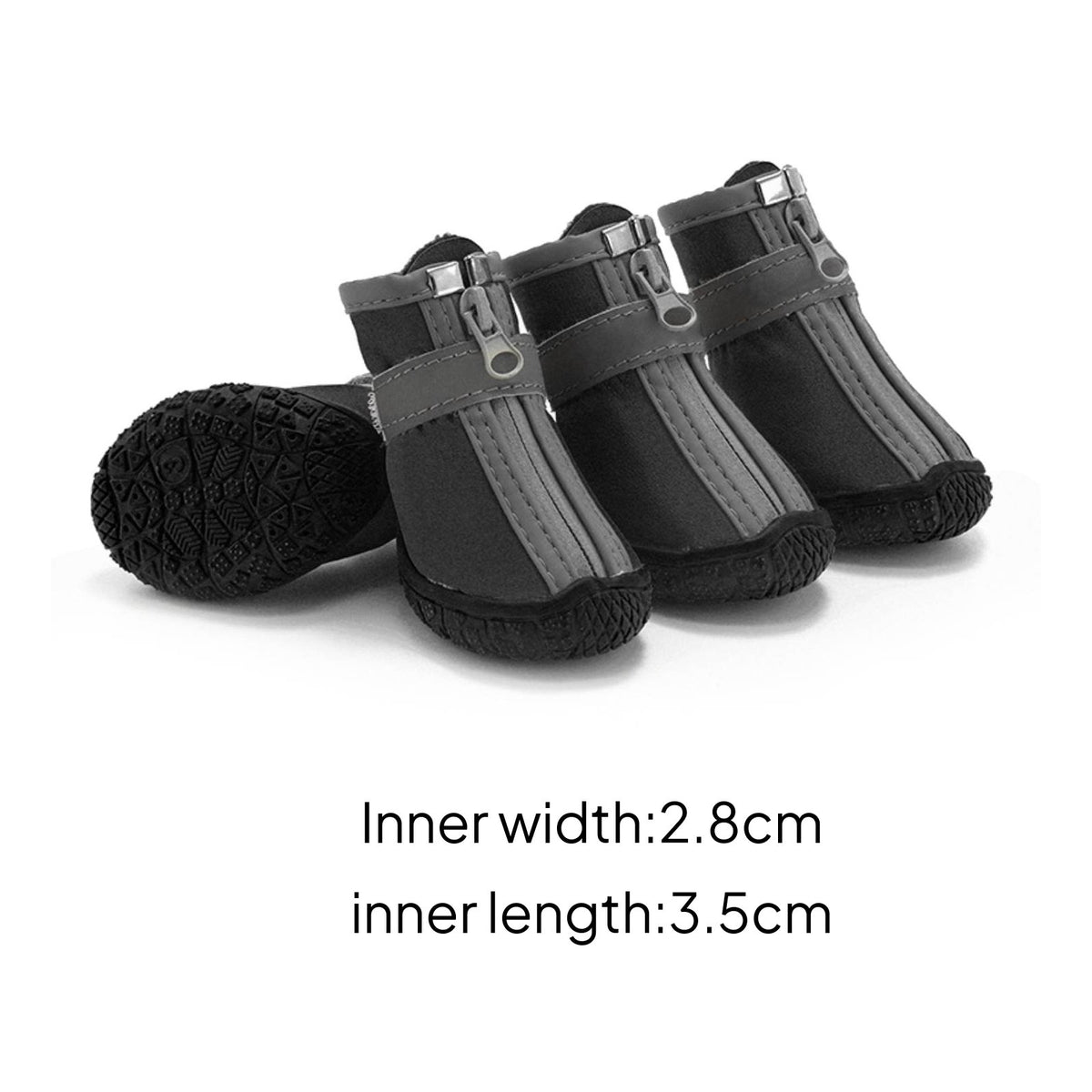 4 Pieces Small Dog Boots Wear-Resistant Waterproof Dog Shoes Reflective Strip Pet Supplies for Snowy
