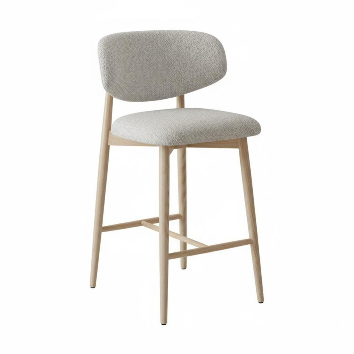Four-Legged Counter Stool Vintage Look Upholstered Kitchen Island Stool Minimalist Design Anti-Slip Feet for Cafe Owners, Adults
