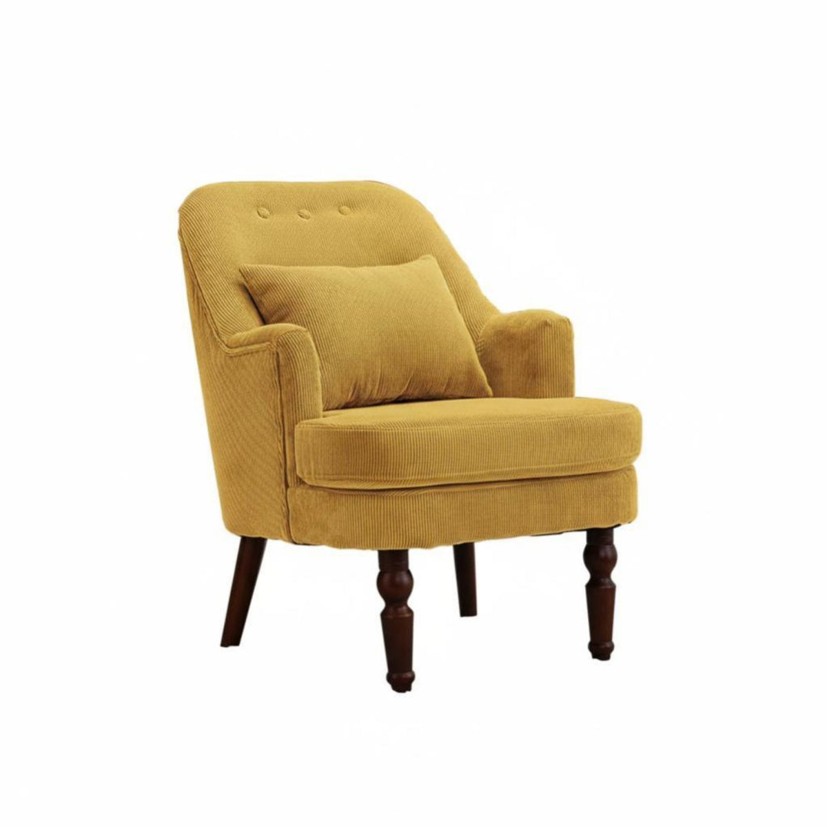 Retro Design Upholstered Single Sofa Tufted Backrest Upholstered Accent Chair High-Resilience Cushion Lounge Seat Sturdy Construction for Apartment Dwellers, Interior Decorators, Living Room, Bedroom, Reading Nook, Home Office