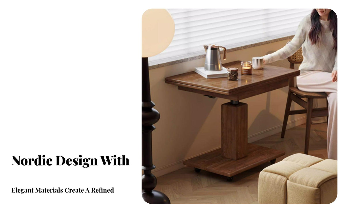 Movable with casters Adjustable Height Rolling Table elevatingTop Design Household Furniture Multi-Functional Laptop Stand Space-Saving for Apartment Dwellers, Homeowners, Remote Workers, Living Room, Small Spaces, Bedroom, Home Office