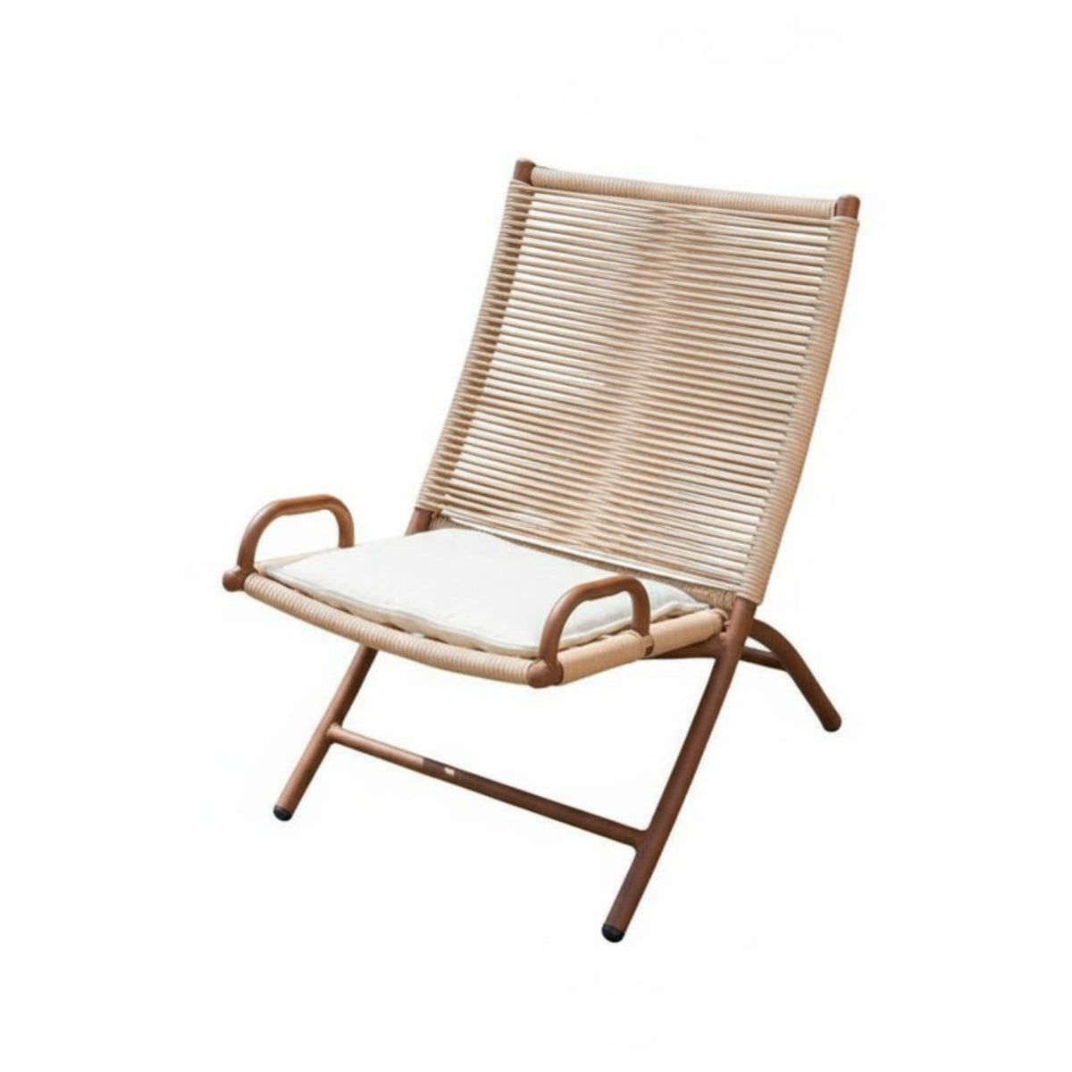 Woven Rope Recliner Foldable Lounge Chair Sturdy Frame Er Proceed Nomic Design for Patio, Garden