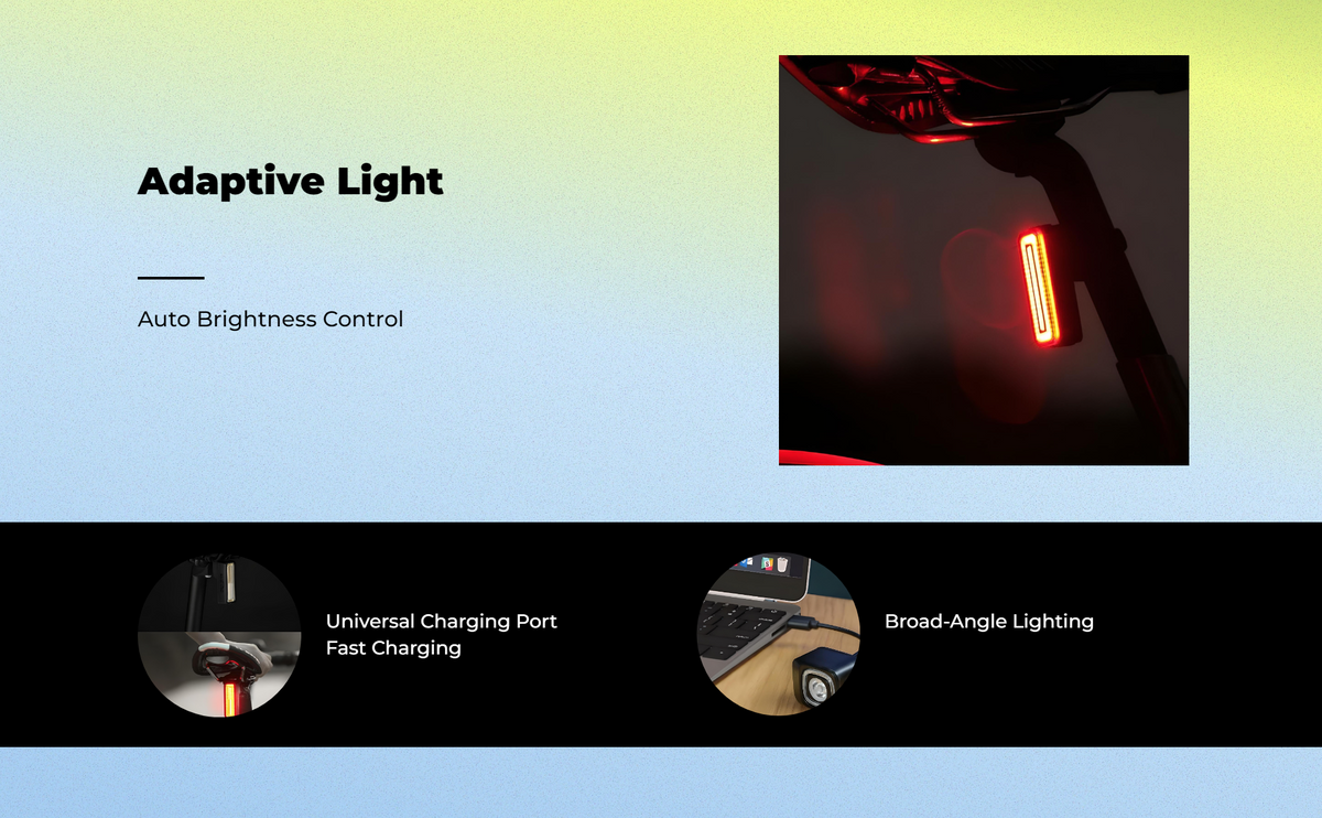 Smart brake tail light, USB charge
