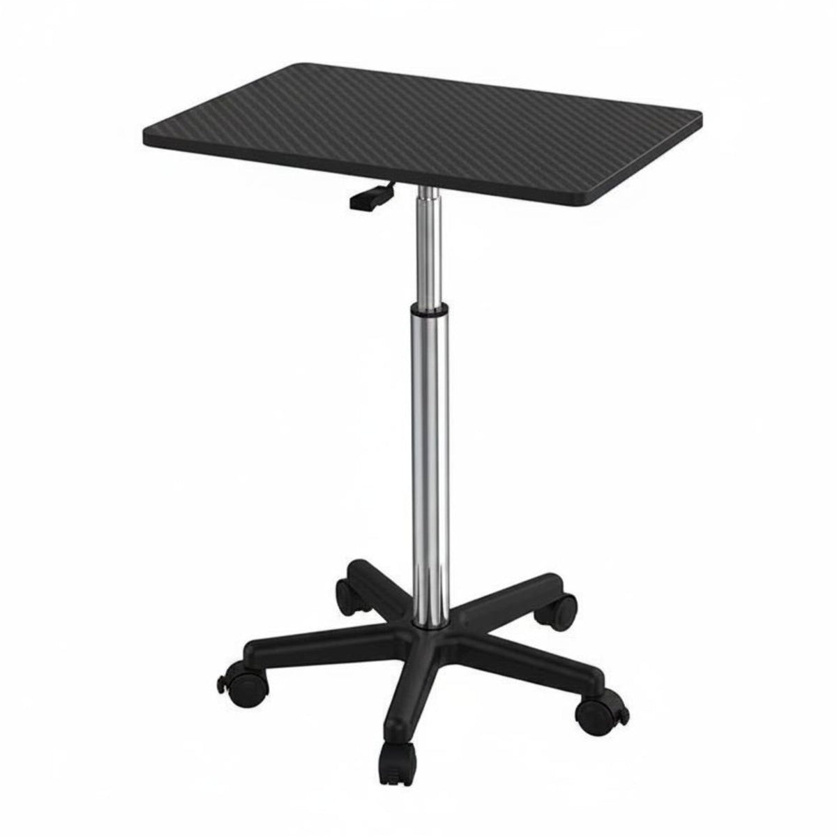 Mobile Laptop Desk Wheeled Base Adjustable Standing Desk Easy to Move Mobile Work Table for Bedside