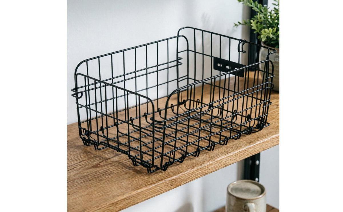 Folding Rear Bike Basket Wire Bike Basket with Mounting Plates Easy Installation for Daily Commuting