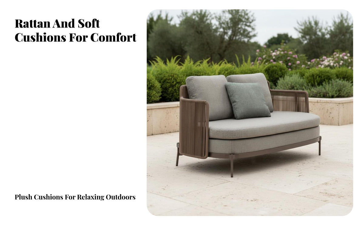 4 Pieces Weather-Resistant Woven Conversation Set long-lasting Frame Outdoor Furniture Thick paddings Patio Seating Easy to Clean for Business Owners, Families, Homeowners, Terrace, Sunroom, Backyard, Balcony