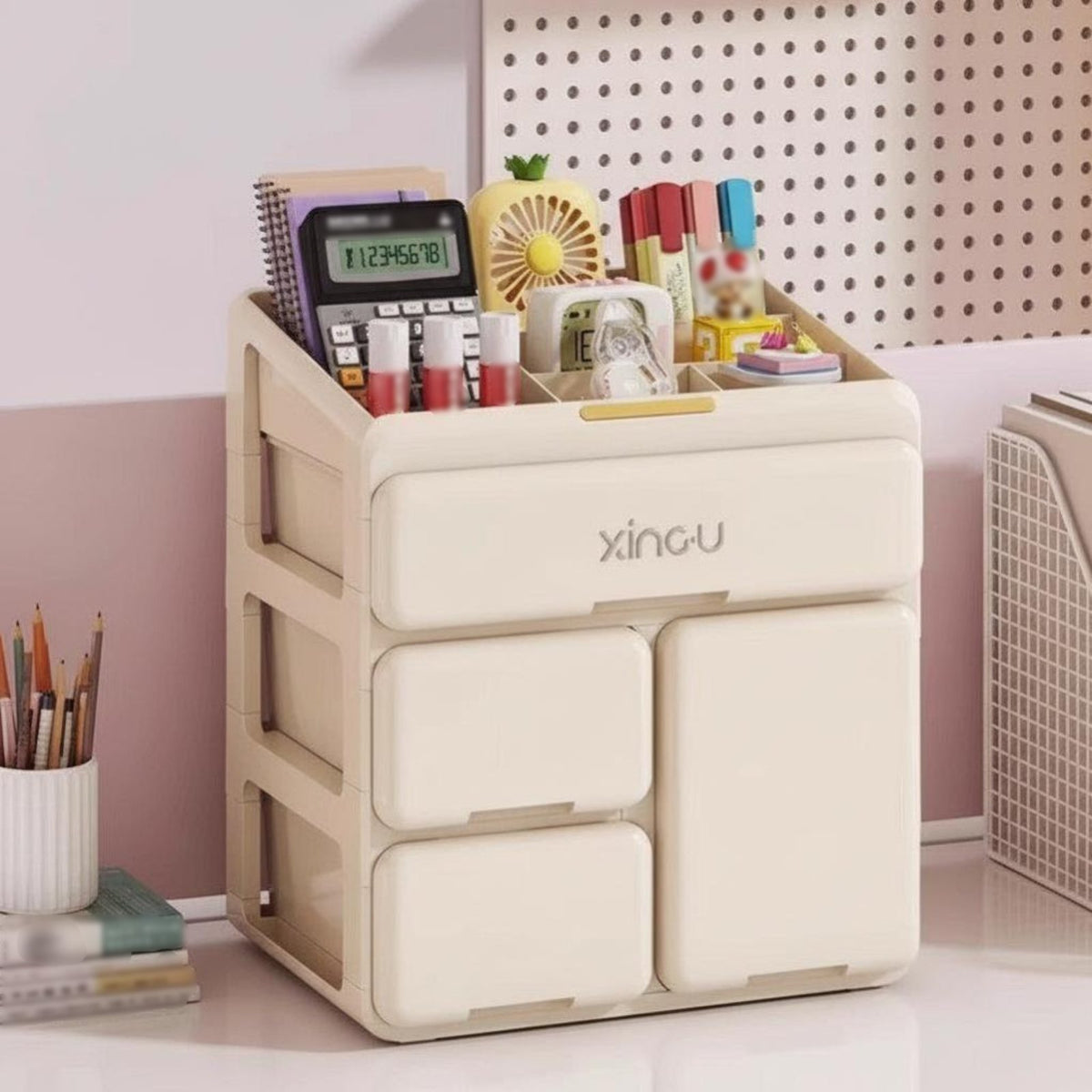 Multi-Compartment Storage Box sturdy Stackable Drawer single-piece No Assembly Required
