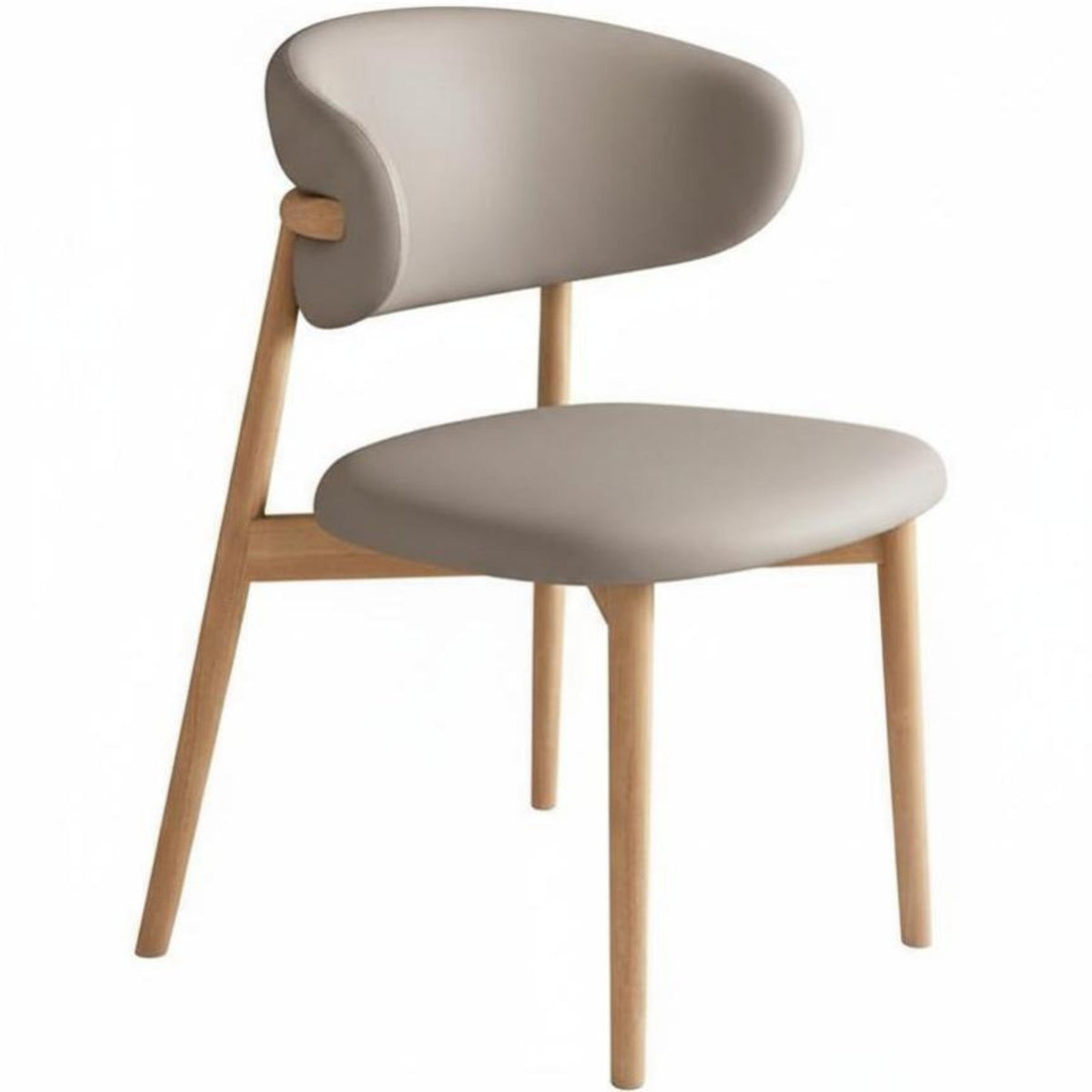 Upholstered Arched-Back Chair Nordic Design Accent Seat Thickly Padded
