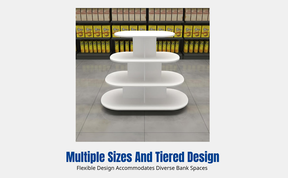 Bank Display Stand, Multi-Tier Island Promotion Table, Gift Display Rack, Easy Assembly, For Shopping Mall