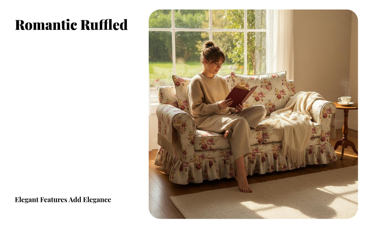 Removable and cleanable Cover Floral Print Rolled side Settee Country design Sofa Retro Design Loveseat Jacquard Fabric for Apartment Dwellers, Interior Decorators, Lounge Area, Sunroom, Bedroom, Home Office