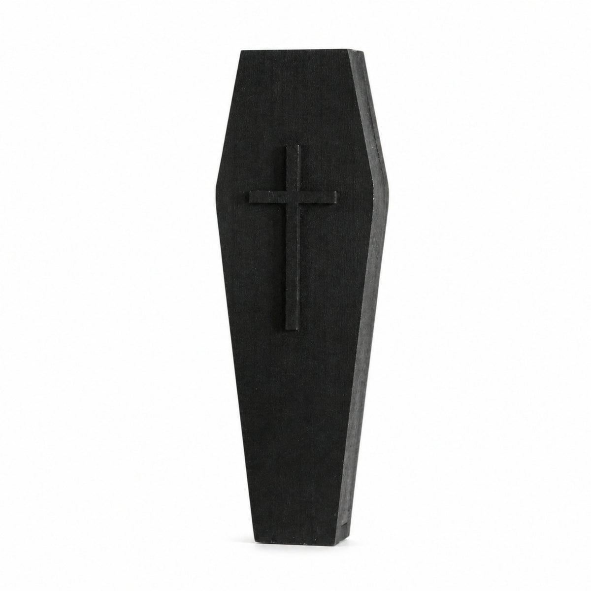Casket vase with Cross Halloween Casket Sculpture Sign for Goths