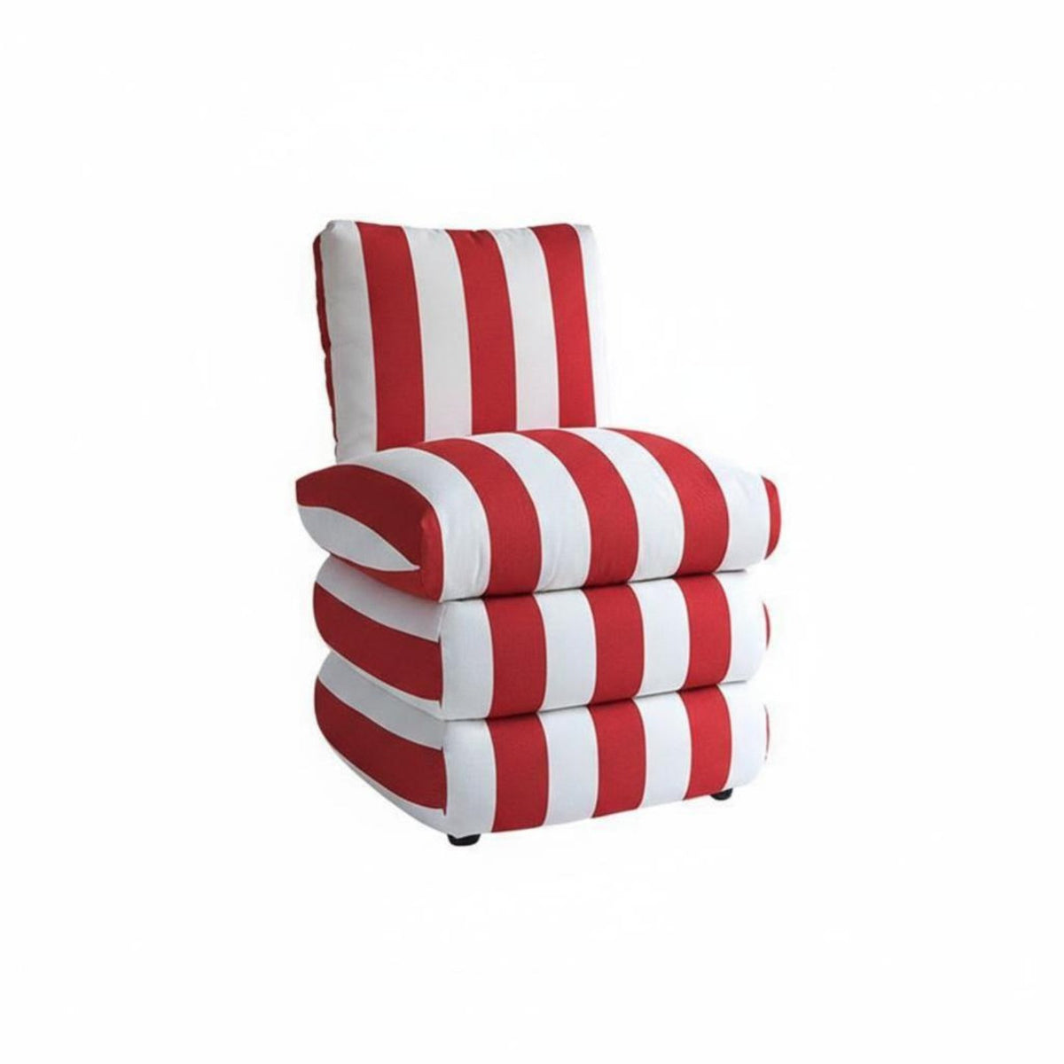 Contrast Stripe Stripe Accent Chair Stain-Resistant Fabric Striped Upholstered Armchair With Armrests Mid-Century Modernera