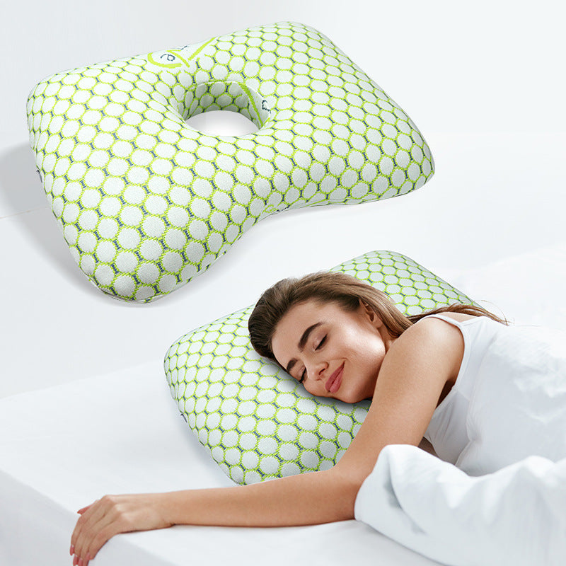 Single-Hole Ear Pillow with Bamboo Fiber Cover for Adults