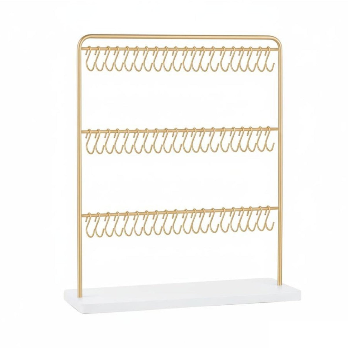 3-Tier Jewelry Display Stand Freestanding 60-Hook Bracelet Holder Untangled Necklace and Earring Display Rack for Retailers, Dresser Top, Boutique