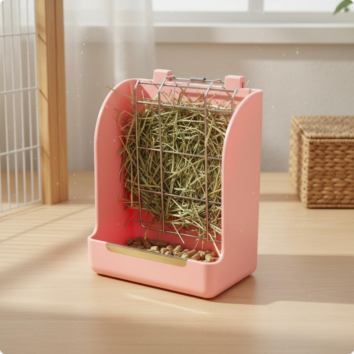 Coil Hay Feeder Easy to Use Wall Mount Hay Rack Space Saving