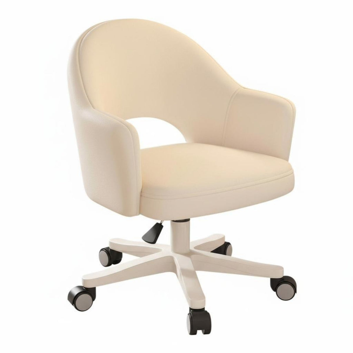 Upholstered Rolling Chair Padded Armrests Upholstered Rolling Armchair for Women