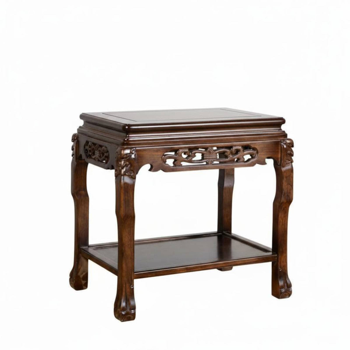 Wooden Display Pedestal Multi-Purpose Carved Rectangular Pedestal Traditional design Oriental Design for Entryway, surface Decor