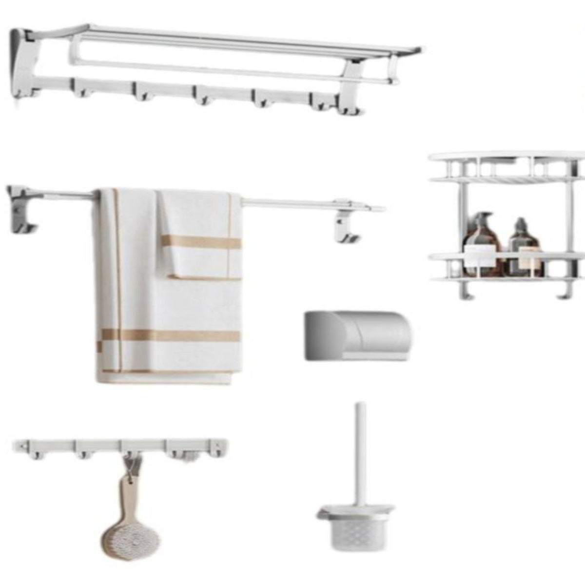 No-drill aluminum towel rack