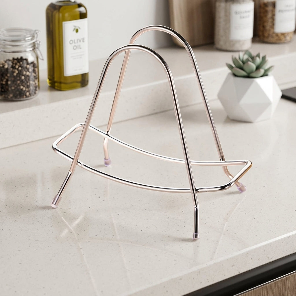Cutting Board Rack and Pot Lid Holder, Single Slot Stainless Steel Rack Board Holder, Modern Minimalist Style Countertop Kitchen Tools Storage