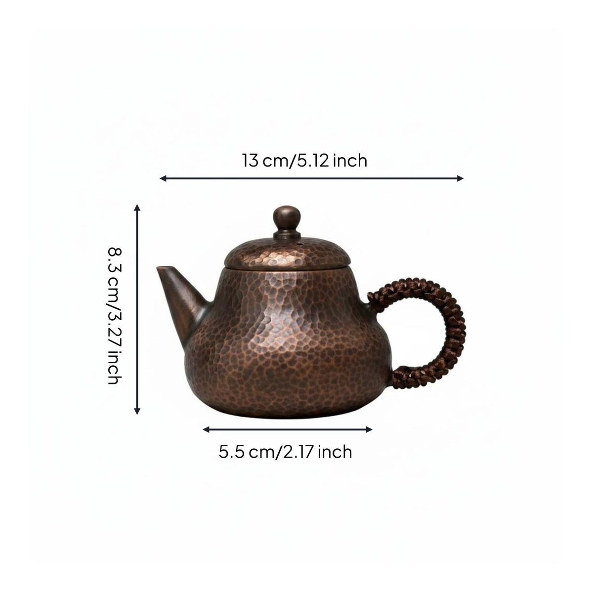 Handmade Copper Teapot Uncoated Interior Traditional Brew Pot