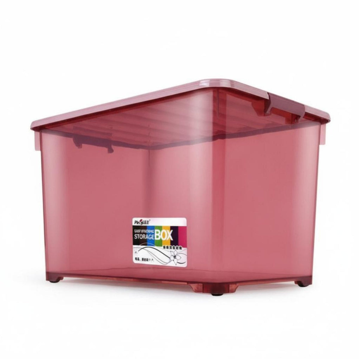 Transparent Design Stackable Lidded Storage Box Large Capacity Lidded Storage Tote Heavy Duty Multi-Purpose for Homeowners, Office Workers, Car Trunk, Closet, Bedroom, On Shelves