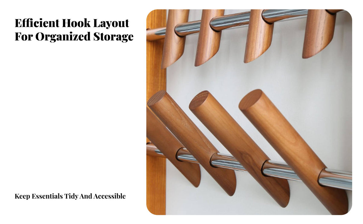 Nordic Design Multi-Hook Rack Space-Saving Adjustable Peg Coat Hanger Sturdy Wall Organizer Easy to Install for Design Enthusiasts, Homeowners, Entryway, Hallway, Bedroom, Living Room