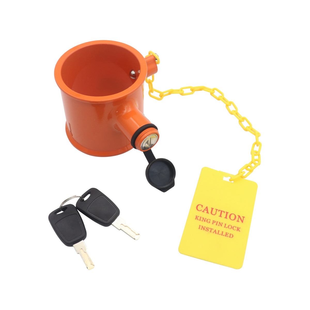 King Coupling Lock with Warning Tag High Visibility Heavy Duty King Coupling Lock Weatherproof for Trailer Drivers