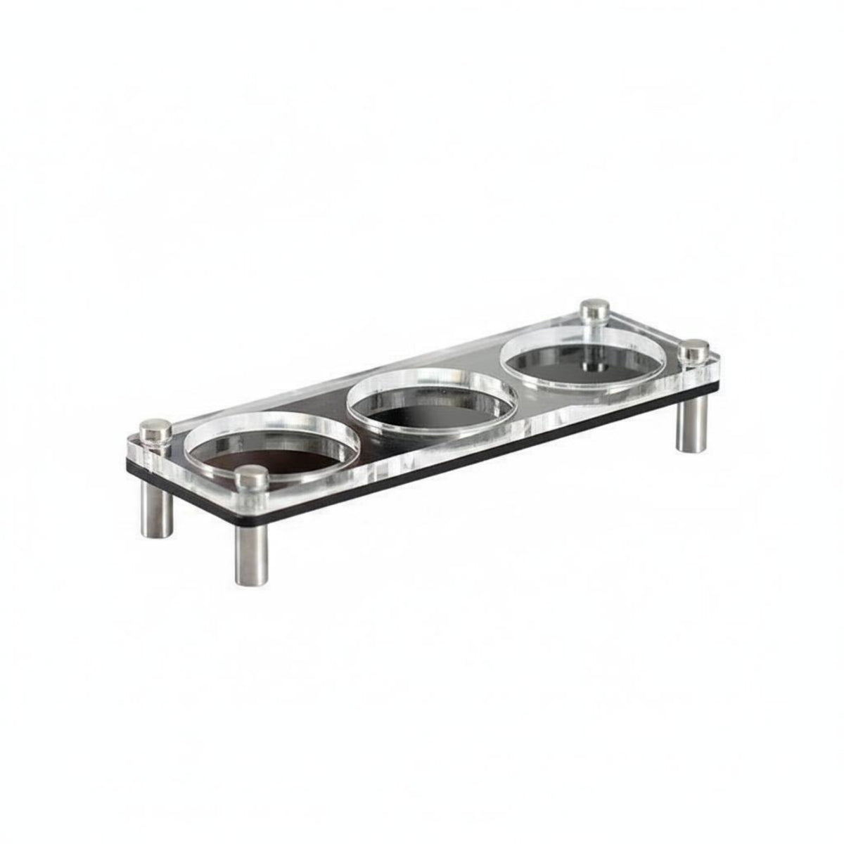 Acrylic Coffee Stand Incorporating Tamper Station Organizer Double Layer Storage Stainless Steel Base Transparent Material Suitable for Countertop Home Kitchen Office Barista