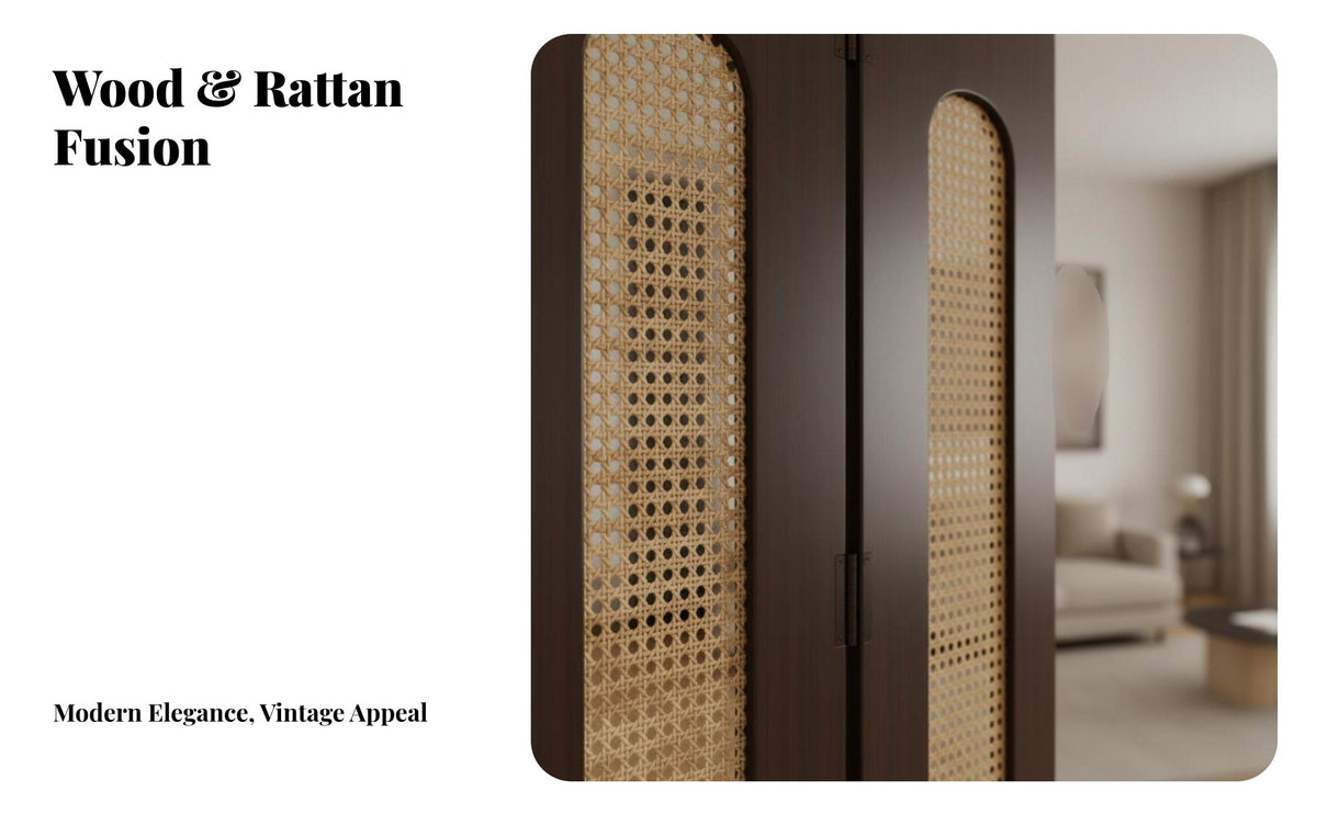 Foldable Design 3-Panel Woven Divider Freestanding Arched Top Rattan Screen Vintage Inspired Partition Wall Portable for Apartment Dwellers, Interior Decorators, Home Aside Ice Workers, Entryway, Bedroom