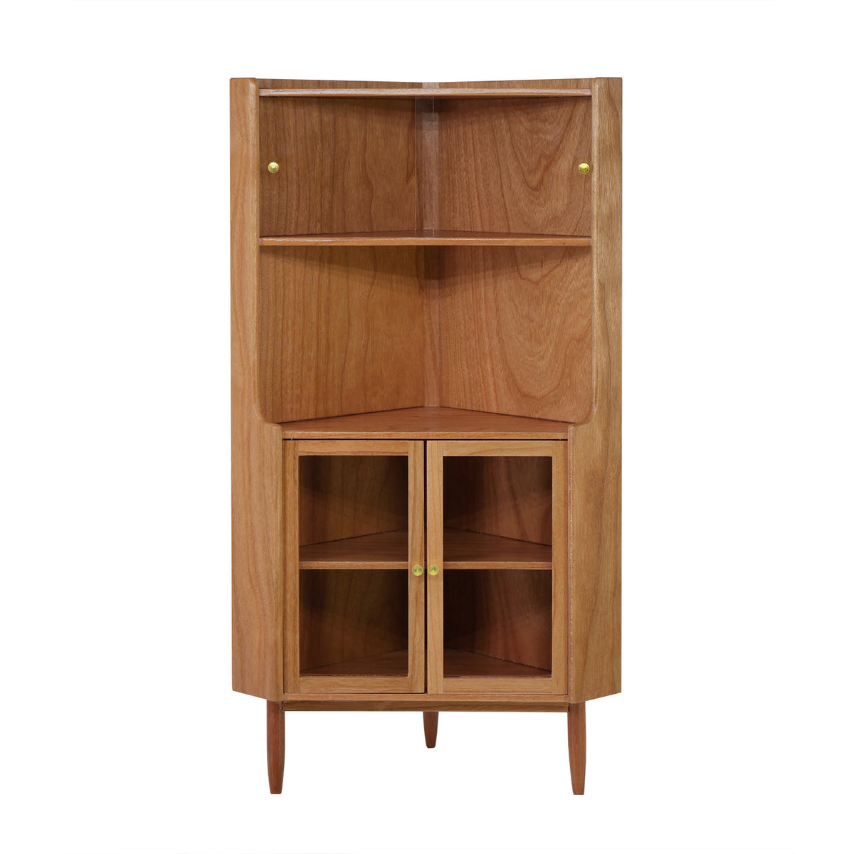 Red Cherry Wood Corner Cabinet for Dollhouse