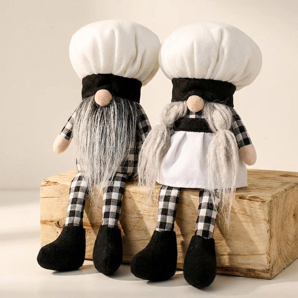 Easter Chef-Style Stuffed Gnome Doll, Handmade, Featuring the Appearance of a Faceless Baker Gnome Handicraft, a Faceless Elf Doll, Suitable as a Gift, Suitable for Chefs to Use, and Can Be Placed on a Tiered Tray
