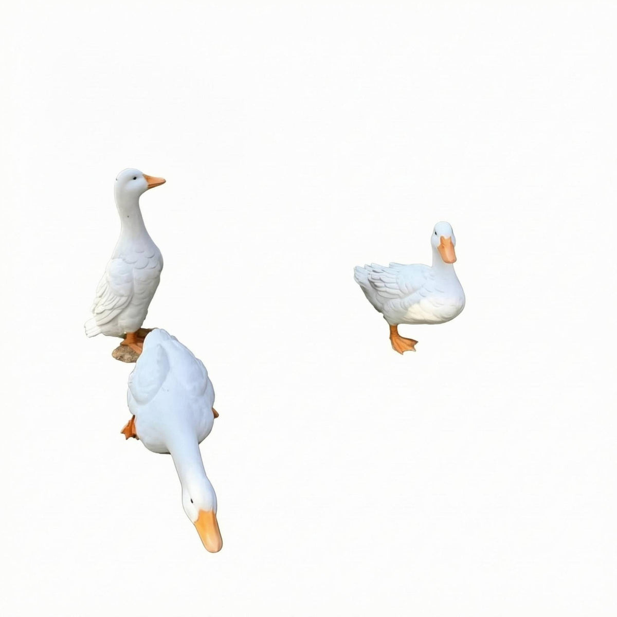 3 Pieces Waterfowl Decoration Set White Outdoor Decoration Easy to Use